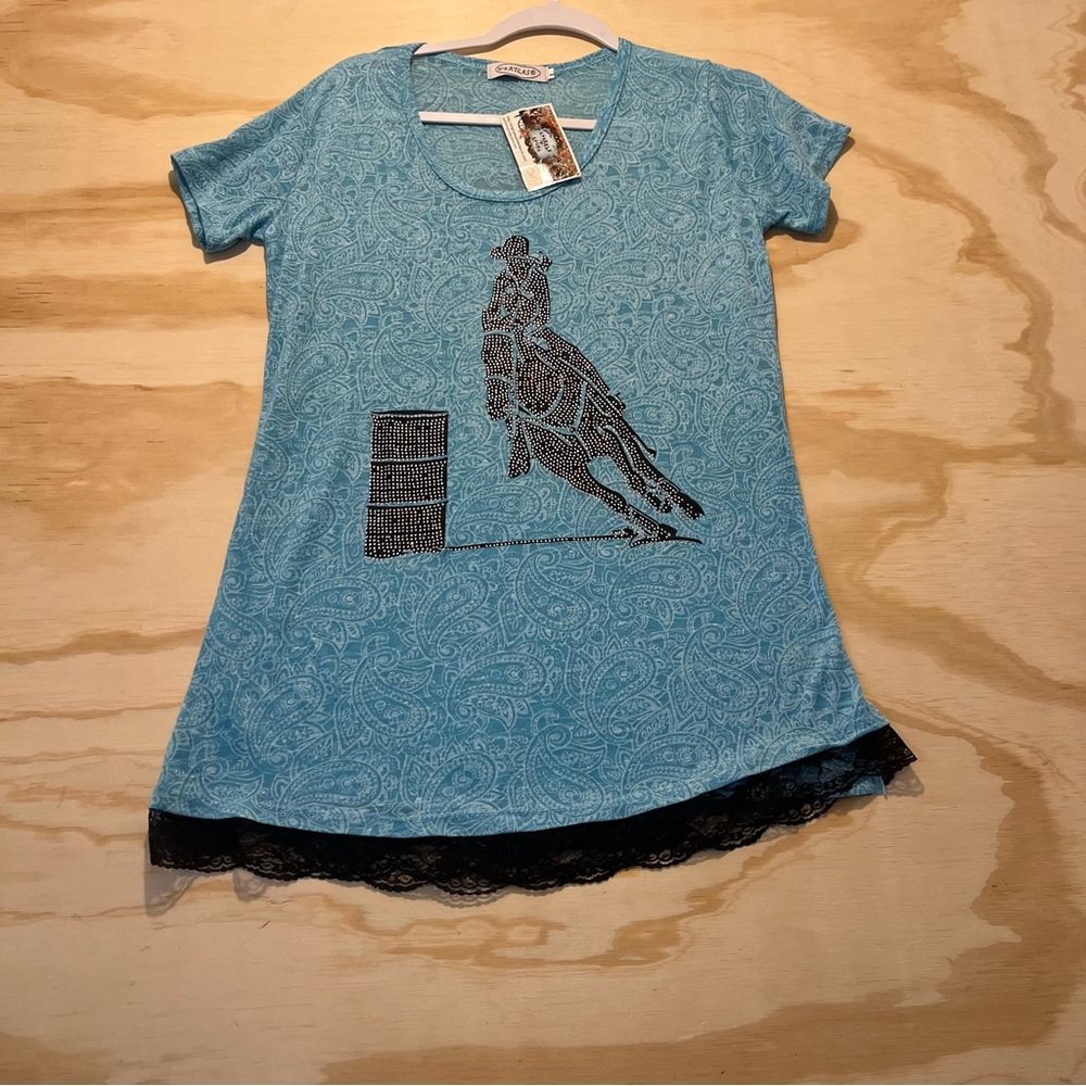 Wb atlas beautiful studded rodeo T-shirt size L